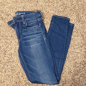 American Eagle Outfitters Women's Dark Blue Skinny Jeans